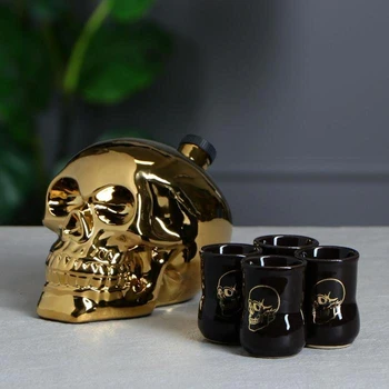 

Set for cognac "Skull", gold, volume 0.8 l / 0.05 l