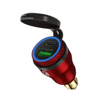 

Waterproof Motorbike 12V 24V QC3.0 USB Type C PD Fast Charger Power Adapter Hella DIN Plug Socket for bmw Ducati