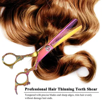 

Hair Thinning Teeth Shears Professional Barber Styling Tool Stainless Steel Colorful Hair Cutting Scissors Hairdressing Shears