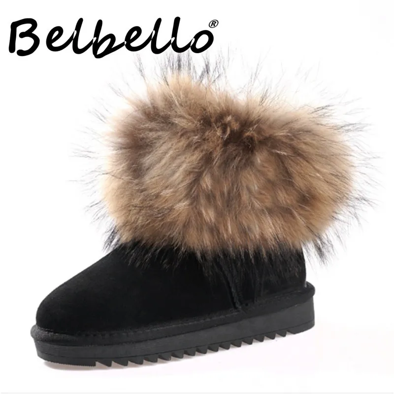 Belbello 2019 зимние Новые повседневные сапоги для девочек Теплые удобные модные из