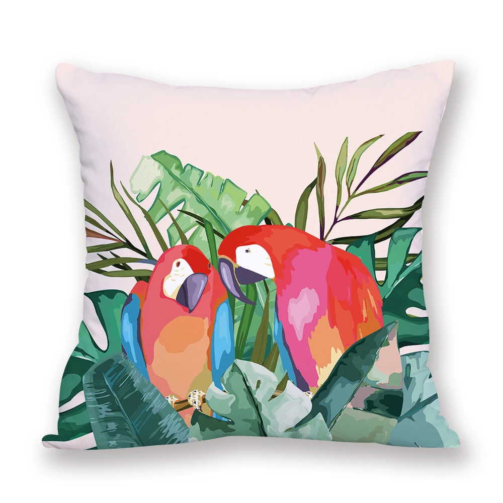 Красочная Подушка с фламинго, чехол, тропические джунгли, чехол для подушки, скандинавские декоративные подушки, Наволочки, домашний диван, чехол s Kissen - Цвет: L783-2