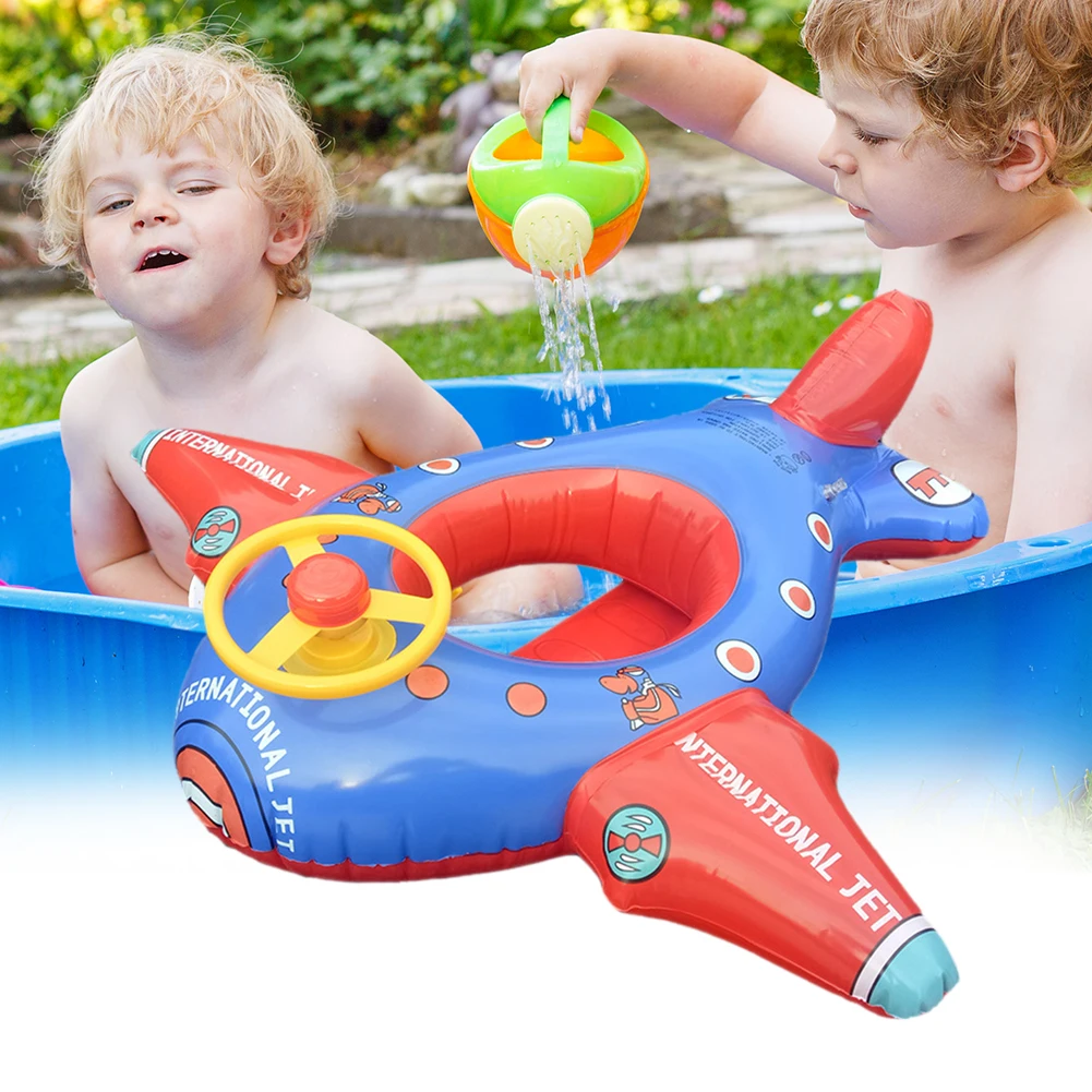 Kids Safety Inflatable Swimming Ring Pool Toys Thickened PVC Seat Floating Circle Portable Durable Colorful Water Game Toy