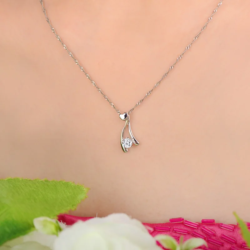 Твердые 18K золото 0.21ct натуральный алмаз кулон ожерелье для женщин- DHL