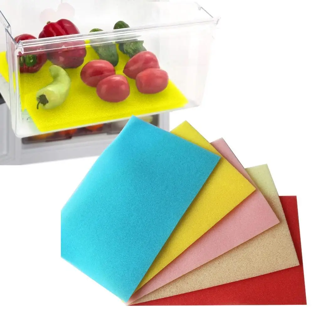 

1pc Random Color Kitchen Sponge Pad Refrigerator Drawer Mat Vegetable and Fruit Preservation Filter Sponge Anti-oil Mildew