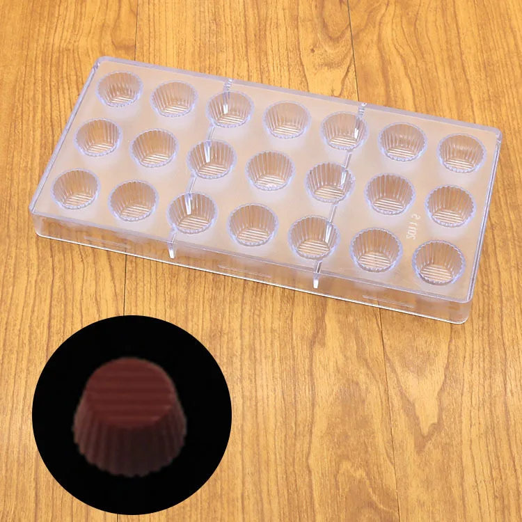 18 чашек 3D поликарбоната большого пальца шоколада плесень PC поликарбонат твердые пластиковые конфеты делая приспособления для выпечки - Цвет: Розовый