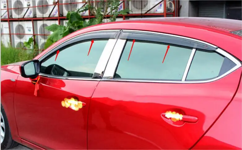 Для Mazda 6 Atenza 2013 оконный козырек вентиляционный козырек защита от дождя/солнца/ветра навесы наружная крышка части 4 шт