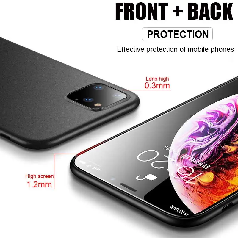 Роскошный противоударный матовый чехол для IPhone 11 Pro X XR XS Max, мягкий силиконовый чехол из ТПУ для IPhone 8 7 6 6s Plus, Ультратонкий чехол