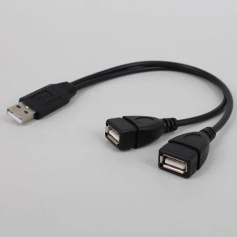 Двойной USB удлинитель A-Male на 2 A-Female Y адаптер питания кабеля сплиттер USB2.0 штекер на 2Dual USB гнездовой разъем Y сплиттер зарядное устройство