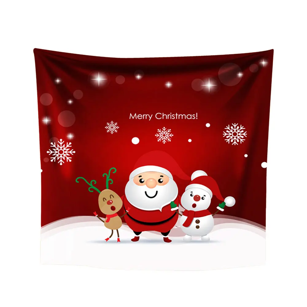 7 Wall Art Snowman Christmas Tapestry Tapestry Polyester Blanket Blanket Decor Throw Xams Home Santa Claus Wall Hanging - Цвет: 7