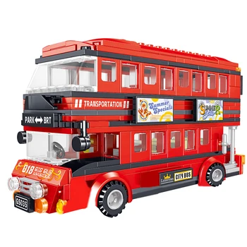 

398Pcs Moc BRT Double Decker Bus Bricks Small Particles Building Blocks Vehicle Model Educational Toy Gift For Child Kid Adult