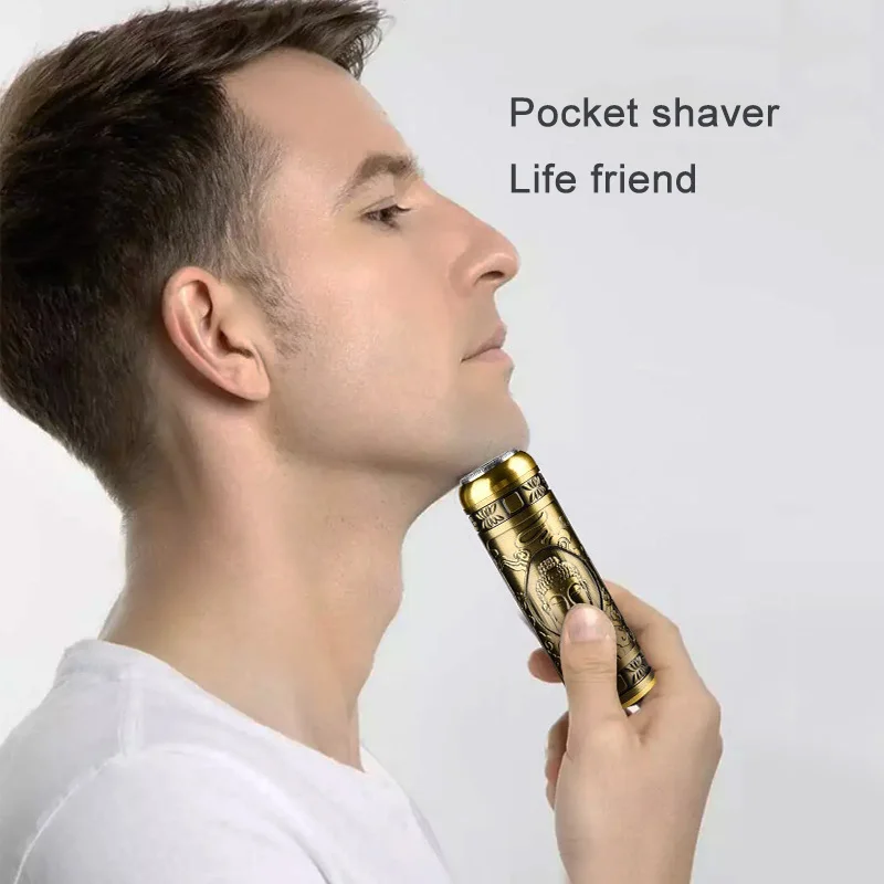 Dual Dry Wet Use Portable Electric Pocket Razor Travel Detachable Waterproof Hair Trimming Remover Mini Beard Shaver fine durable portable ear studs ring necklace travel earring detachable pu leather double layer partition design jewelry box