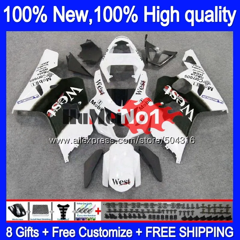 Корпус для SUZUKI GSXR600 GSX R600 K4 GSX-R600 2004 2005 Белый ЗАПАД 15MC. 78 GSXR-750 GSXR 750 600 CC 04 05 GSXR750 04 05 обтекатель