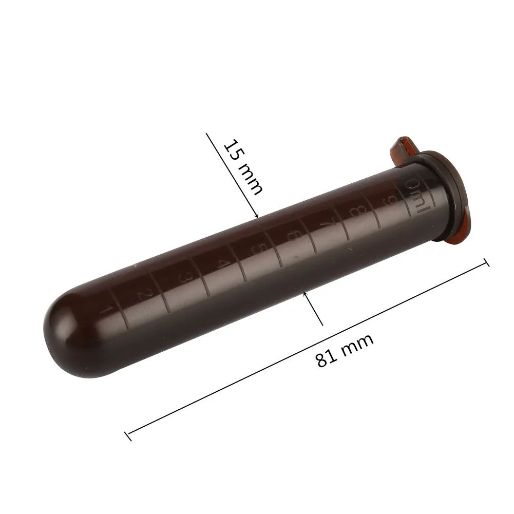 50 Pcs 10ml Plastic Brown Centrifuge Tube With ScaleCentrifugal Tube Snap Cap Round Bottom Sample Vial Laboratory Test Tool