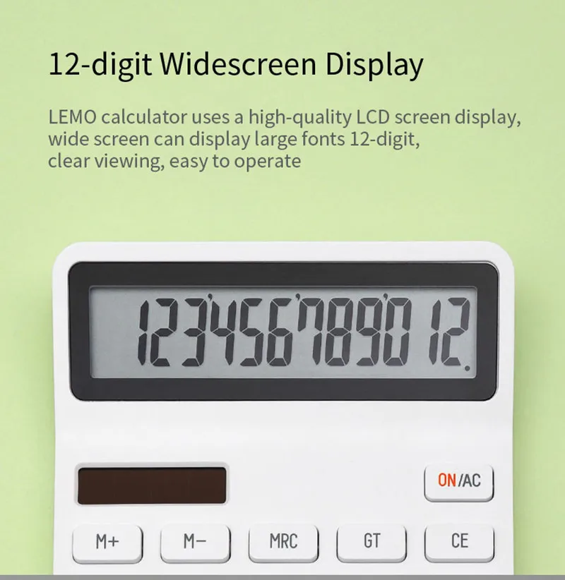 Xiaomi Mijia KACO LEMO Настольный калькулятор фотоэлектрический двойной дисплей 12 цифр интеллектуальное отключение для школьного офиса