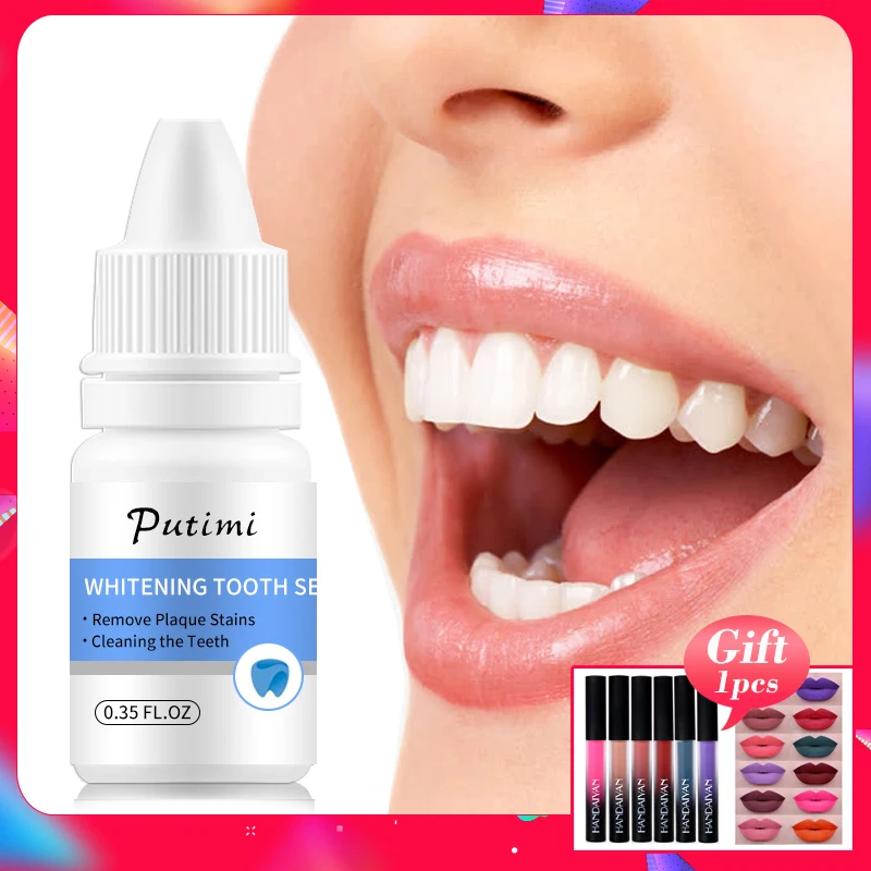 

Teeth Whitening Essence Oral Hygiene Cleaning Serum Remove Plaque Stains Bleaching Natural Tooth Paste Dental Tool Whitening Gel