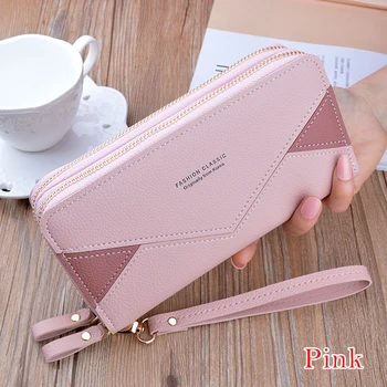 

SHUJIN PU Leather Long Wallets Women Long Zipper Coin Purses Tassel Design Clutch Wallets Female Money Bag Credit Card Holder