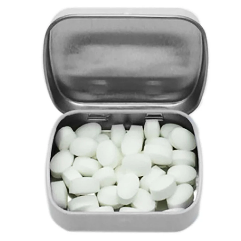 Портативный Серебряный металлический прямоугольный чехол для таблеток, держатель для лекарств, таблеток, капсул, контейнер для хранения, для путешествий