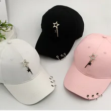 Высокое качество, модные регулируемые шляпы в стиле хип-хоп с железным кольцом и звездами, уличная шапка для мальчиков, Повседневная шляпа для взрослых, летняя женская шляпа от солнца