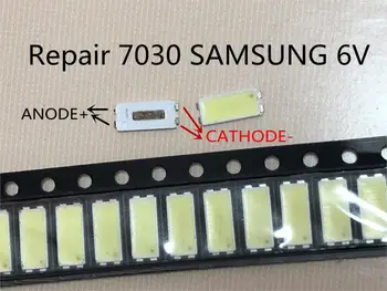 

100piece/lot FOR repair Samsung tcl LCD TV LED backlight Article lamp SMD LEDs 7030 6V Cold white light emitting diode