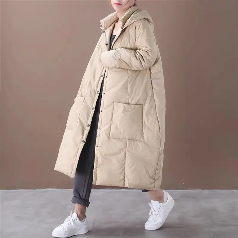 Fashion Oversized Loose Down Coat Long Parka Women