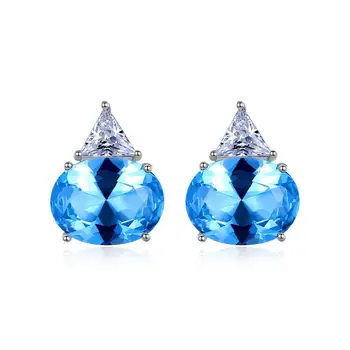 

SANYU Created Sapphire Water Drop Design Stud Earrings Sterling 925 Silver Earrings For Women Pendientes Mujer Moda SE0427