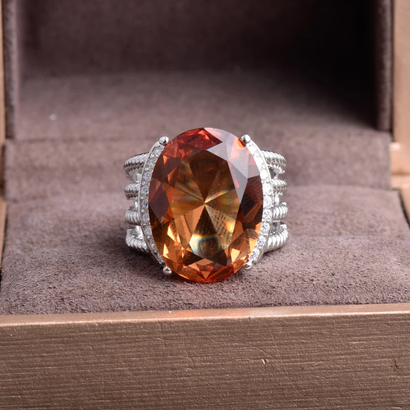 CSJ 11.11Big Stone Zultanite кольцо Стерлинговое Серебро 925 Ov15* 20mm15ct создан сультанит изменение цвета ювелирные украшения для женщин вечерние подарок