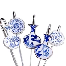 Старинный фарфор ваза Закладка для книг синий и белый металл закладка школьные канцелярские товары креативный уникальный подарок