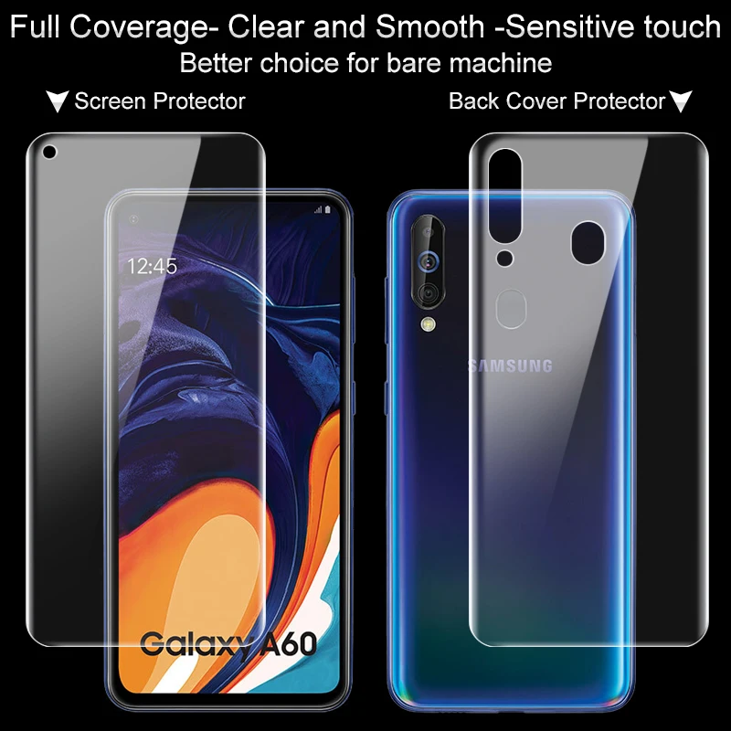 2 шт полное покрытие для samsung Galaxy A60 протектор экрана и защита задней крышки Imak все стоя Гидрогелевая пленка экрана телефона