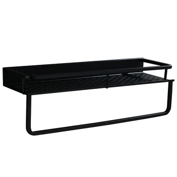 

Bathroom Shelf Soap Cosmetic Rack Black Organizer Shower Basket Corner Accessories Kitchen Storage Shampoo Holder Space Aluminum