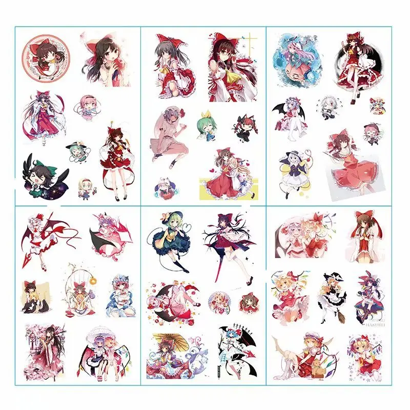 6 шт./лот мультфильм проект TouHou аниме наклейки Стикеры для книг набор
