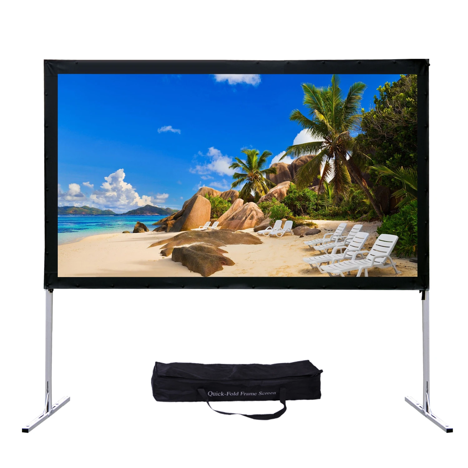 150 inch 8K 169 Rear Projection Screen Indoor Outdoor Portable Fast Fold Away Projector Screen
