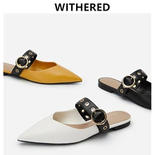 

Jenny&Dave Slippers Women Style Flat Shoes Women Vintage Cusp Sexy Ins Fashion Blogger Mules Slippers Women Shoes Woman Shoes