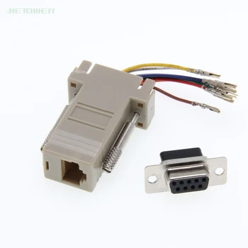 

Free Shipping RS232 DB9 Female to RJ45 Female connector Adapter ,RJ45 to DB9 RS232 com LAN TO 232 db9 300PCS/lot