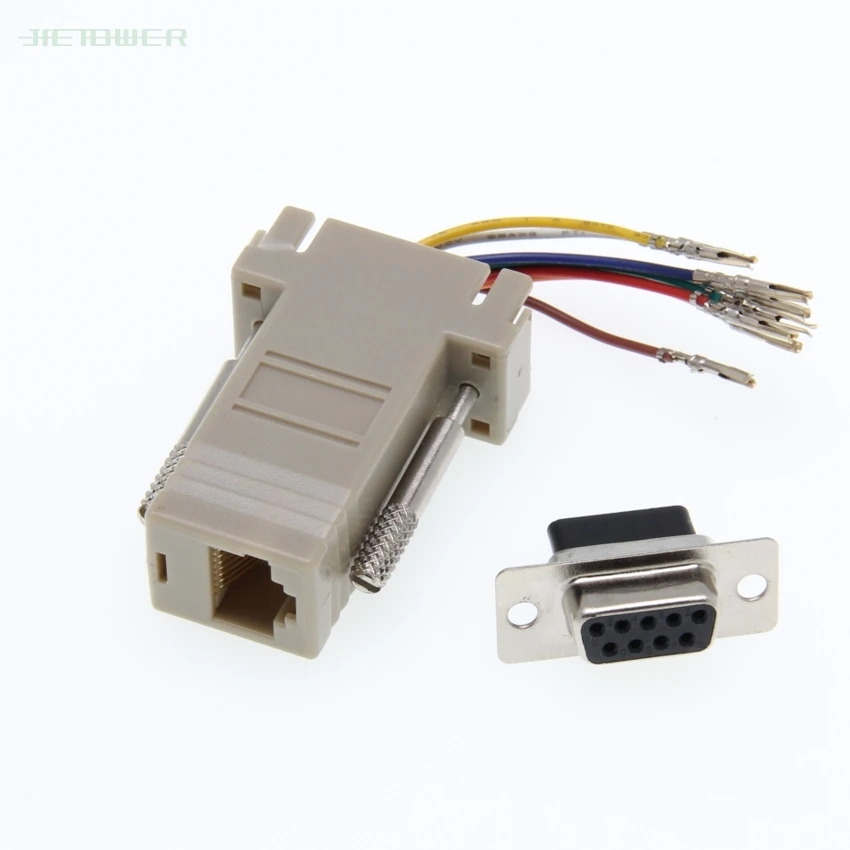 Бесплатная доставка разъем RS232 DB9 мама к RJ45 переходник com LAN до 232 db9 300 шт./лот |