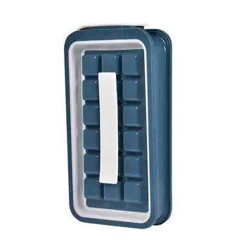 

Dark Green Foldable Ice Tray Mold Homemade Ice Storage Box Food Grade Beverage Jelly Freezer Mould Ice Maker Kitchen Tools