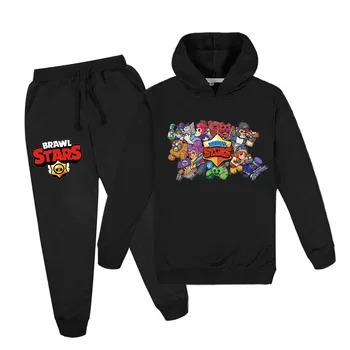 

New Brawls Stars children's clothing boys and girls pure cotton printing casual fashion hoodie sweater + trousers set