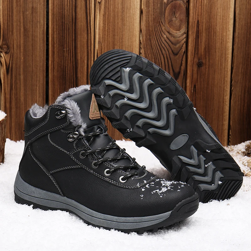 Зимняя мужская обувь; уличная защитная обувь; водонепроницаемый военные сапоги; мужские теплые плюшевые зимние ботинки; нескользящие ботильоны; Zapatos De Hombre
