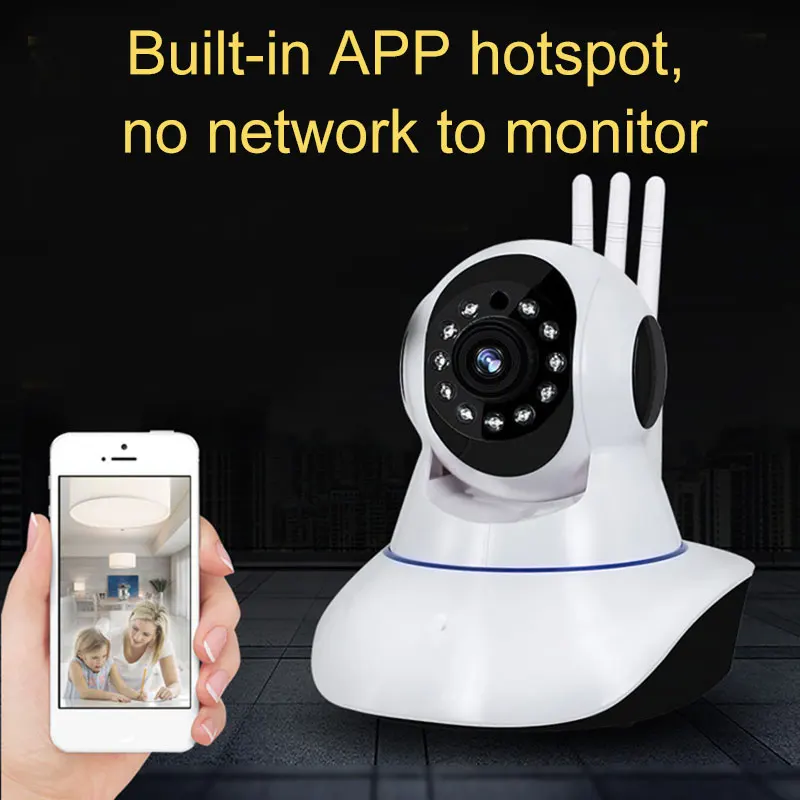 

WIFI Wireless HD Camera with 3 Antennas Automatic Tracking Indoor Outdoor Security Camera Hi dropship