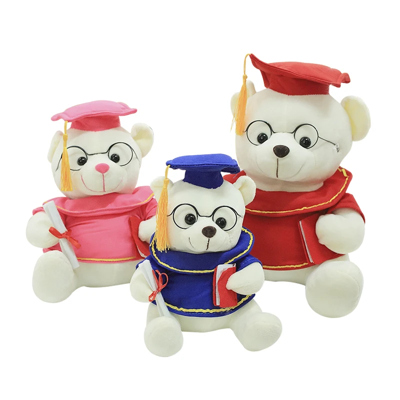 

1Pcs Cute Dr. Bear Plush Toy Stuffed Soft Kawaii Teddy Bear Animal Dolls Graduation Gifts for Kid Children Girls Stuffed Animals