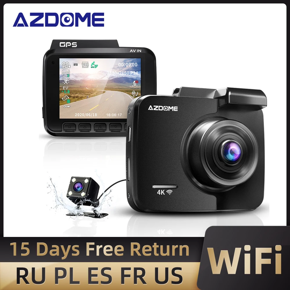 Видеорегистратор AZDOME GS63H с двумя объективами 4K GPS Wi Fi|Видеорегистраторы| |