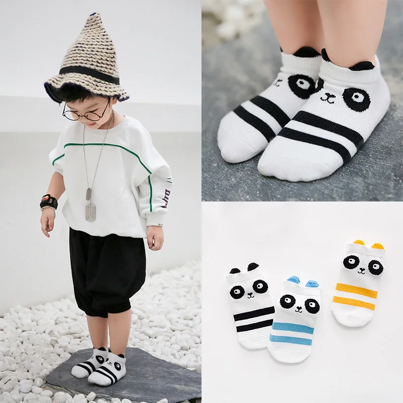 

CHILDREN'S Socks Cotton Socks Short Socks Thin Type for Spring And Autumn Cute Cartoon Stereo Men And Women Big Boy Cotton Socks