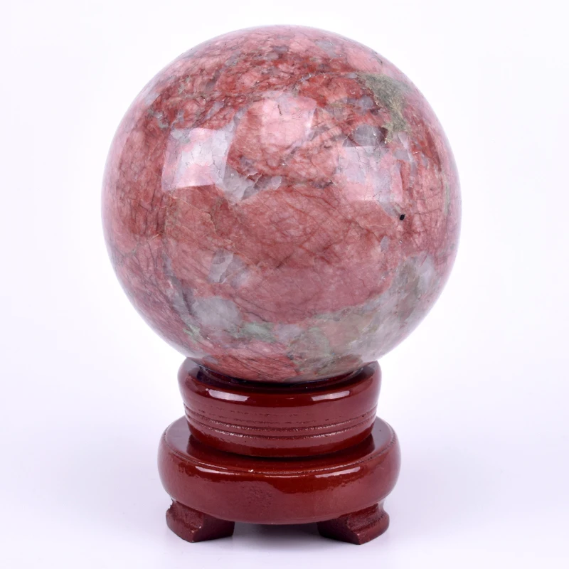 

Natural Rhodochrosite Ball Healing Crystal Balls Realistic Statue Christmas Gift or Home Desktop Decor&Art Collection