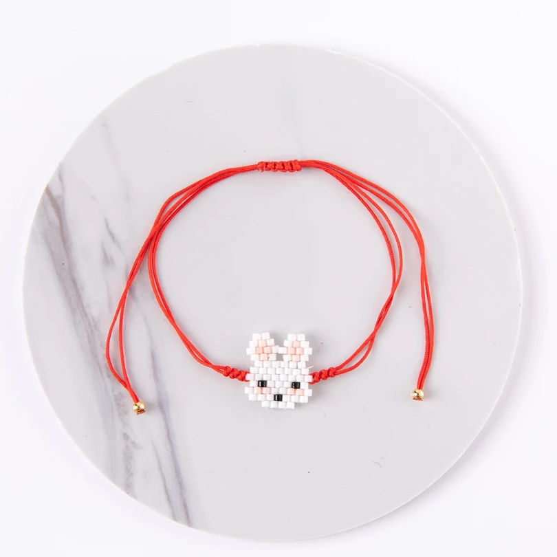G. YCX милый маленький белый кролик браслеты для женщин Дети Регулируемая тесьма веревка Delica Miyuki браслет Boho Bileklik летние ювелирные изделия