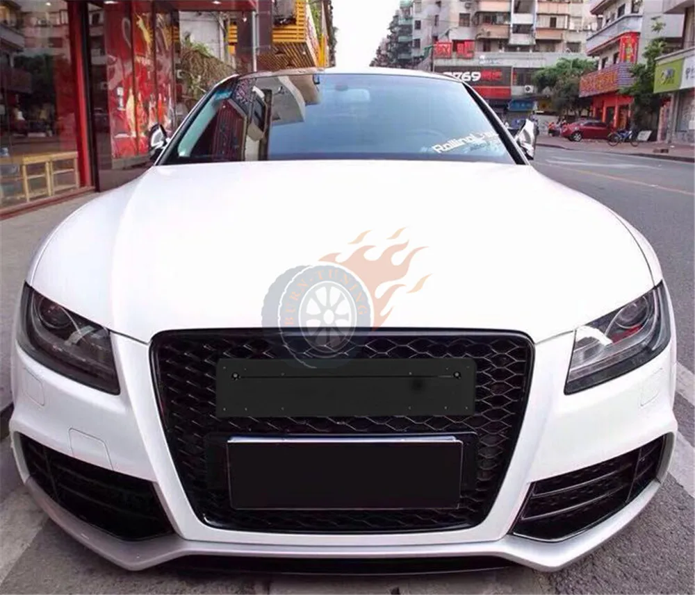 Сотовый стиль решетка ABS для A5 S5 RS5 2008-2011 Шестигранная сетка передний бампер для автомобильного стайлинга гоночный гриль с европейской пластиной держатель