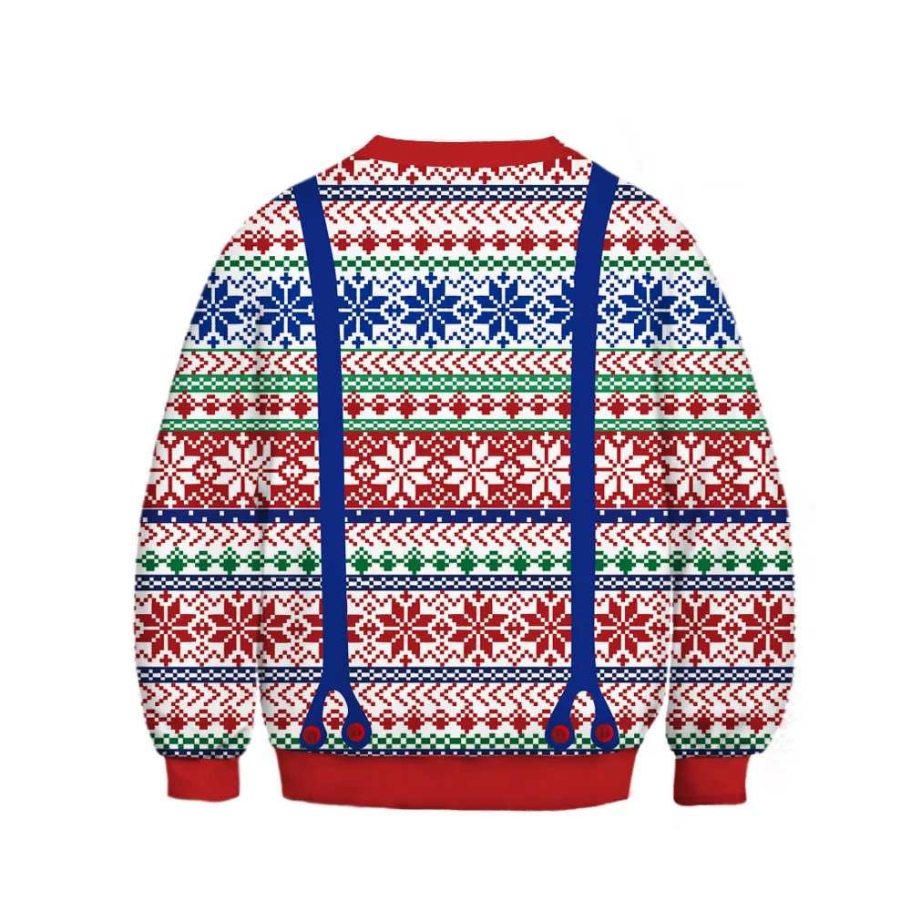 Рождественский костюм свитер для маленьких девочек Повседневный свитер из полиэстера с принтом в виде единорога и Санта-Клауса, свободная толстовка для мальчиков Одежда для детей