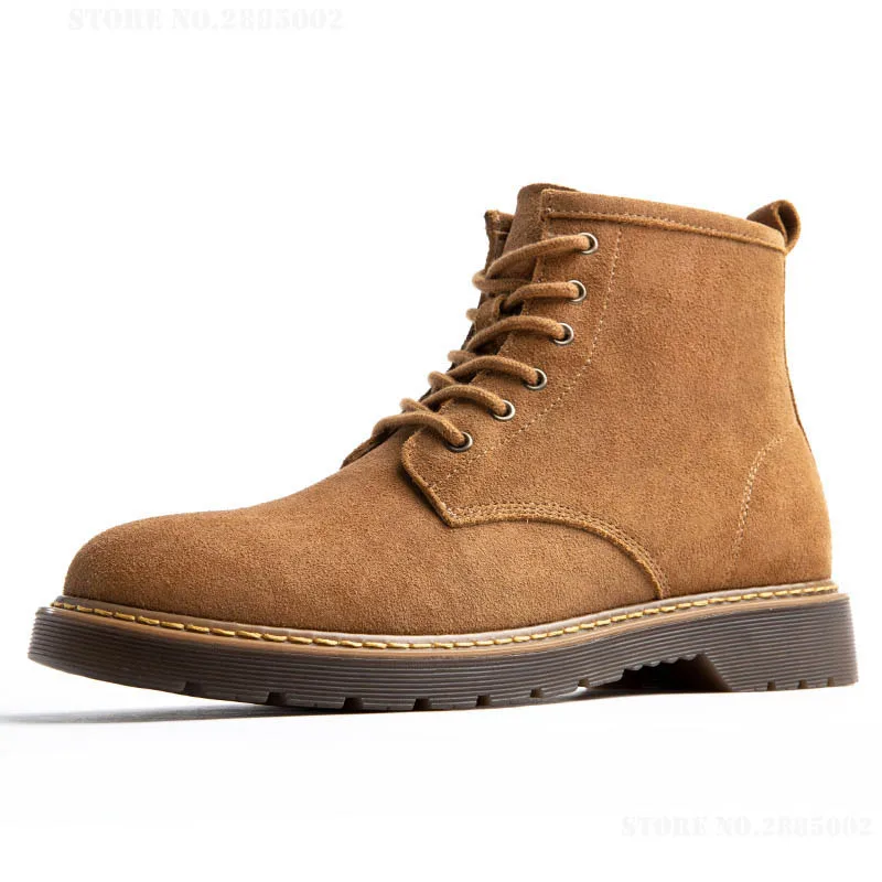 Yellow brown Xiaomi Mijia/мужские ботинки; Ботинки martin; Мужская обувь; замшевая кожаная мужская теплая обувь; Зимние ботильоны в британском стиле; Осенняя мужская обувь - Цвет: Yellow brown