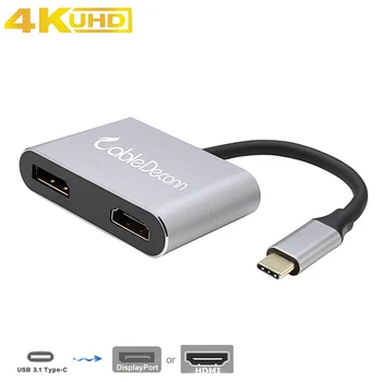

USB C to HDMI Displayport Adapter USB-C hub USB 3.1 type C Thunderbolt 3 to HDMI DP Cable Converter Support windows extend MST