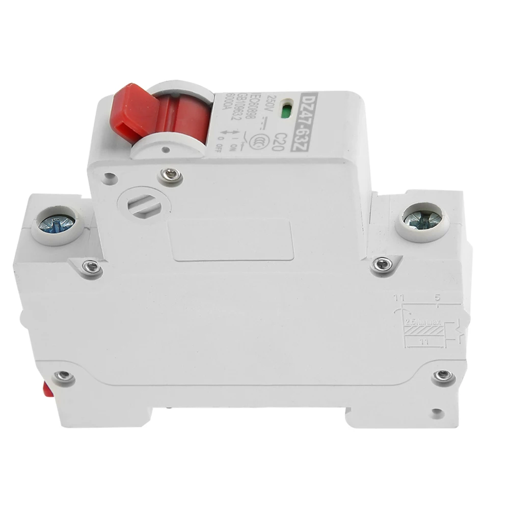 DZ47-63Z-1P 20A DC Миниатюрный автоматический выключатель защита от утечки воздушный переключатель фотоэлектрический DC Миниатюрный автоматический выключатель