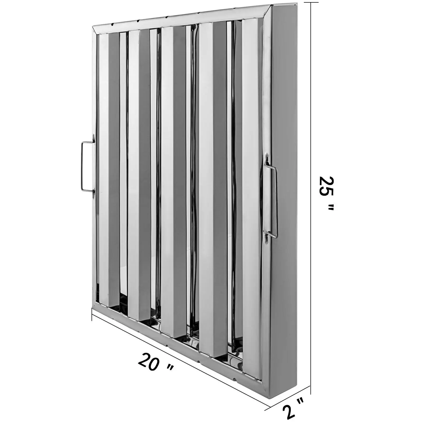 VEVOR 4/5 Slot Commercial Hood Filter Grease Baffle w/ Handle Stainless Steel Filter Stable Safe 6Pcs for Restaurant Industry 6