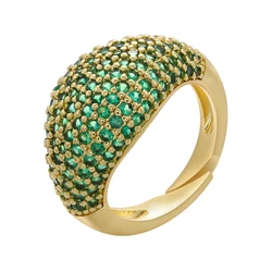 Elegant Gold - Tone Rainbow Ring for Women - Fashion Jewelry Wholesale (Gold green)
